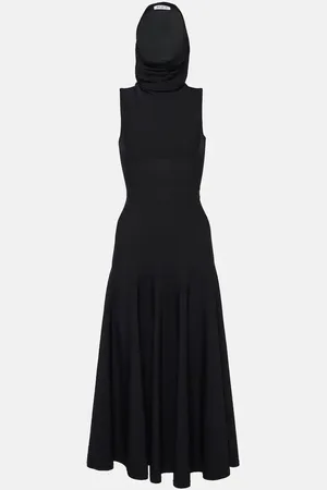 Alaïa Hooded jersey midi dress