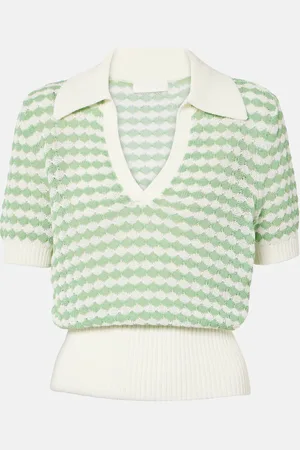 ZIMMERMANN Everley knitted cotton-blend polo shirt