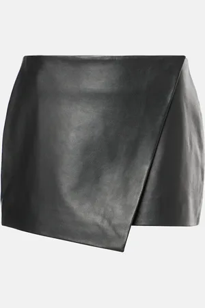 The Frankie Shop Cleo leather wrap skirt
