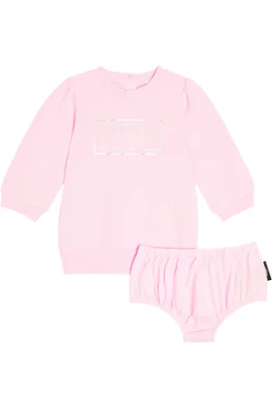Balmain Baby logo cotton dress and bloomers set