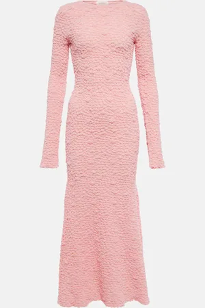 Sportmax Rea smocked cotton-blend maxi dress