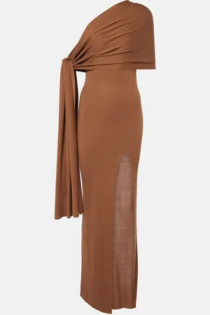 AYA MUSE Hale one-shoulder silk-blend maxi dress