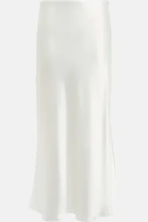 GALVAN Bridal satin midi skirt