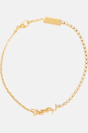 Saint Laurent Cassandre embellished bracelet