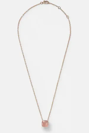 Pomellato Nudo 18kt gold necklace with rose quartz
