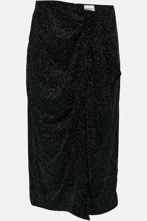 Marant Etoile Alyssa embellished velvet midi skirt