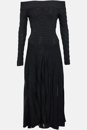Alaïa Off-shoulder jersey midi dress