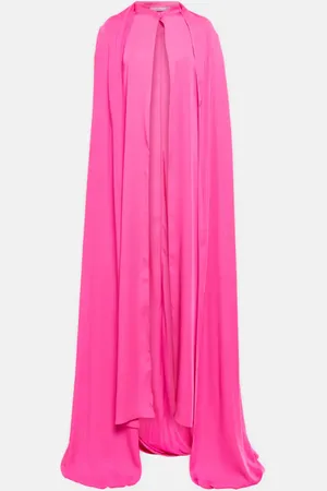 Safiyaa Draped chiffon cape gown