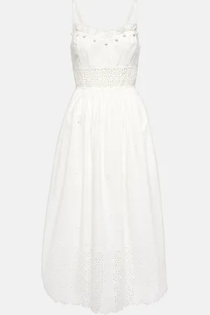 ULLA JOHNSON Cowrie broderie anglaise cotton midi dress