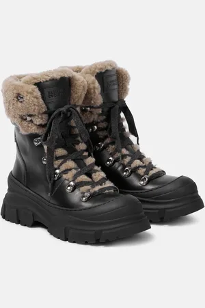 Brunello Cucinelli Shearling-lined leather ankle boots