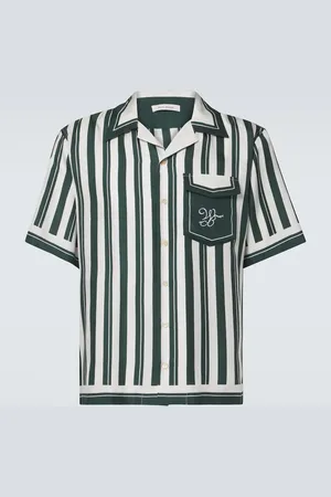 WALES BONNER June striped silk bowling shirt