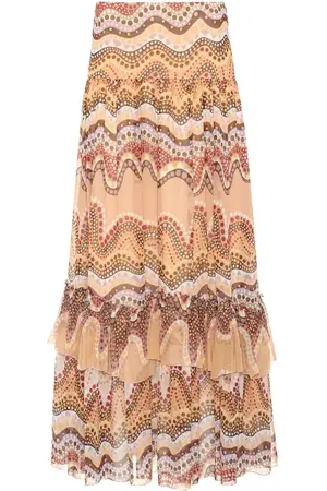 Chloé Printed silk-crepon skirt