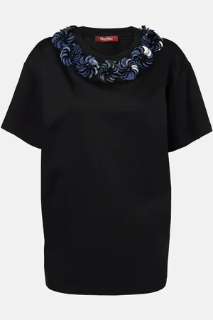 Max Mara Gennaio embellished jersey top