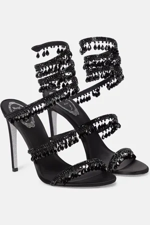 RENE CAOVILLA Chandelier embellished satin sandals