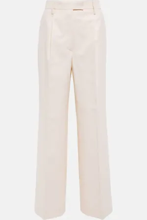 Prada Cupro high-rise wide-leg pants