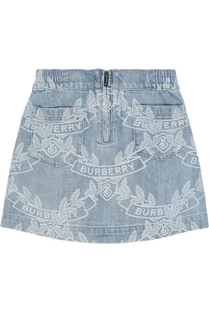 Burberry Oak leaf crest denim skirt