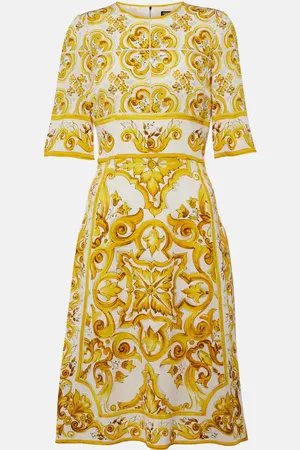 Dolce & Gabbana Majolica silk-blend charmeuse midi dress