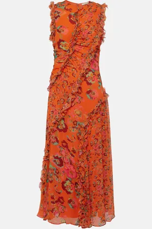 ULLA JOHNSON Avrelie ruffled silk midi dress