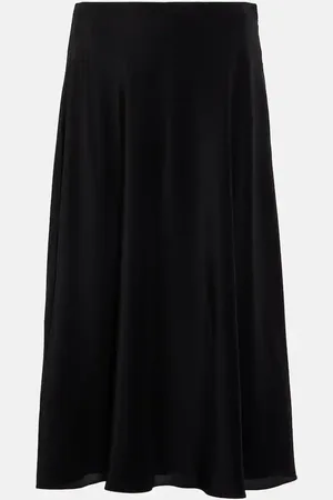 The Row Medela silk satin midi skirt
