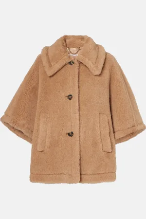 Max Mara Tenebre alpaca, cashmere and silk teddy cape
