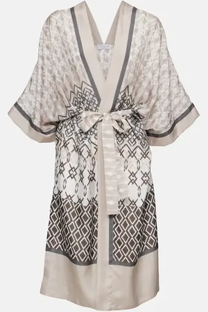 Brunello Cucinelli Printed silk robe