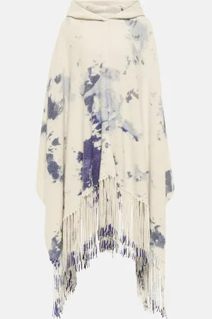 Chloé Tie-dye cashmere hooded poncho