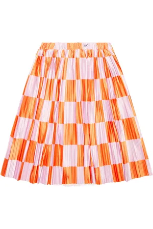 Bobo Choses Checked pleated satin skirt