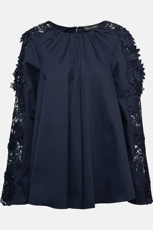 Oscar de la Renta Lace-detail cotton blouse