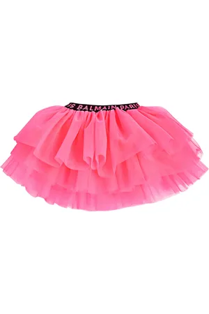 Balmain Logo tulle skirt