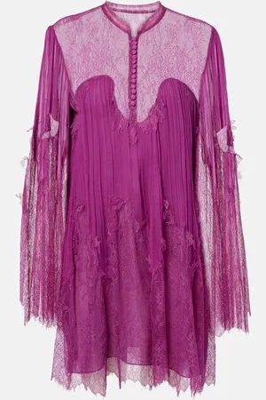 Costarellos Jorie lace-trimmed silk-blend blouse