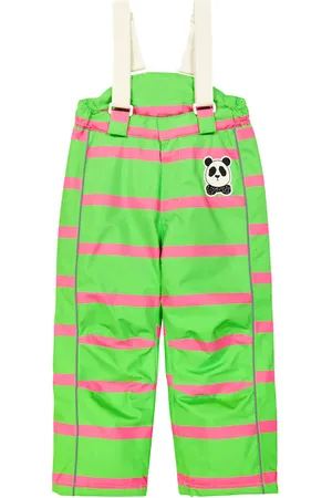 Mini Rodini Panda striped ski salopettes