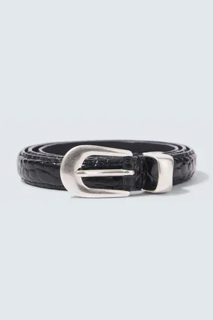OUR LEGACY 20mm croc-effect patent leather belt