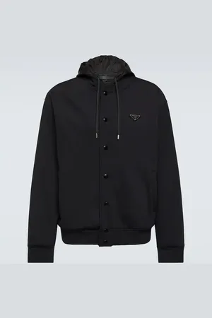 Prada Hooded logo bomber jacket