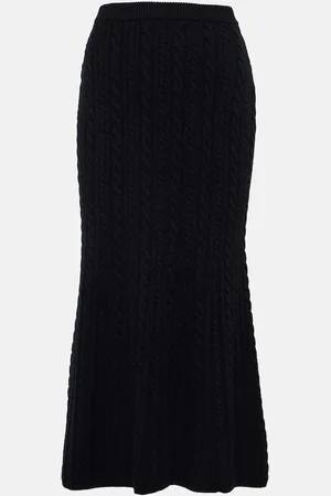 Alessandra Rich Cable-knit wool midi skirt
