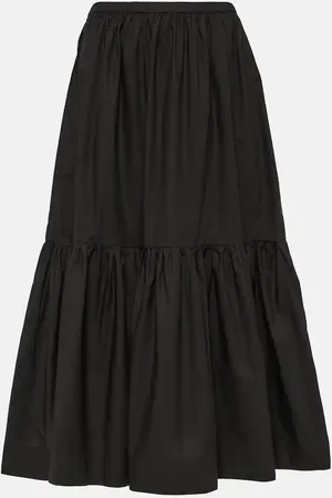 Ganni Cotton poplin midi skirt