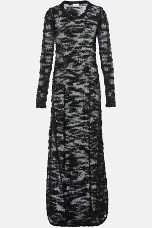 Ganni Sheer bouclÃ© maxi dress