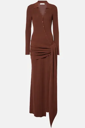 AYA MUSE Saros draped cotton-blend maxi dress