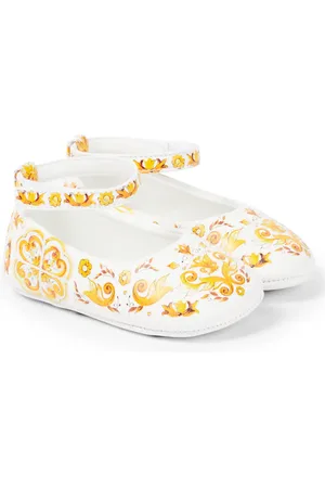 Dolce & Gabbana Baby printed leather ballet flats