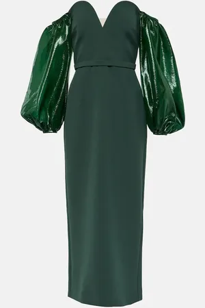 Safiyaa Aurelius balloon-sleeve midi dress
