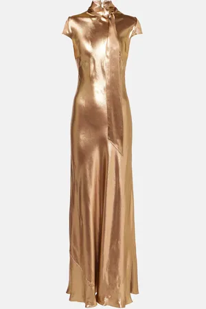 GALVAN Solar Gaze scarf-detail satin gown