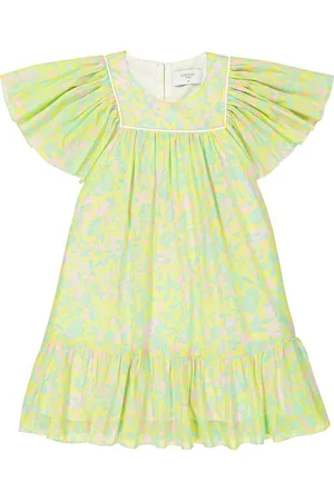 PAADE Puff-sleeve cotton chiffon dress