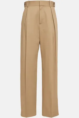 Bottega Veneta High-rise cotton twill tapered pants