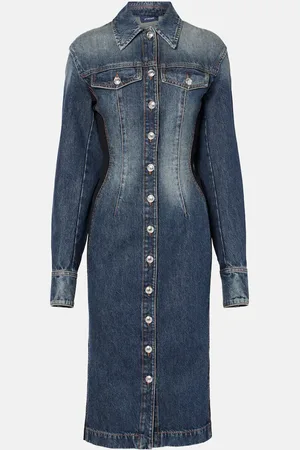 Sportmax Fiorito denim midi dress