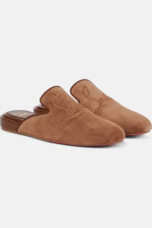 Christian Louboutin Navy Coolito Donna suede slippers