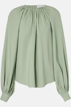 Oscar de la Renta Silk-blend georgette blouse