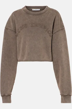 Acne Studios Logo cropped cotton jersey sweatshirt