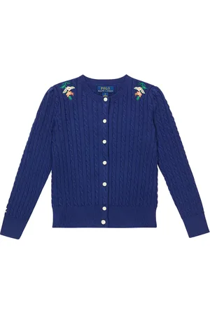 Ralph Lauren Embroidered cable-knit cardigan