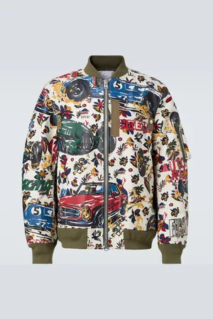 SACAI Printed cotton bomber jacket