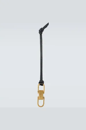 Saint Laurent Kiss Kiss leather-trimmed keychain