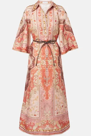 ZIMMERMANN Wylie printed linen midi dress